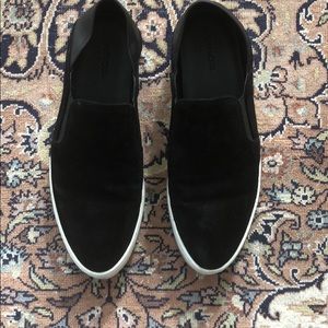Vince slip-on black suede and leather